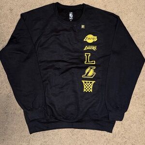NBA Black and Yellow Lakers Men's Crewneck Sweater